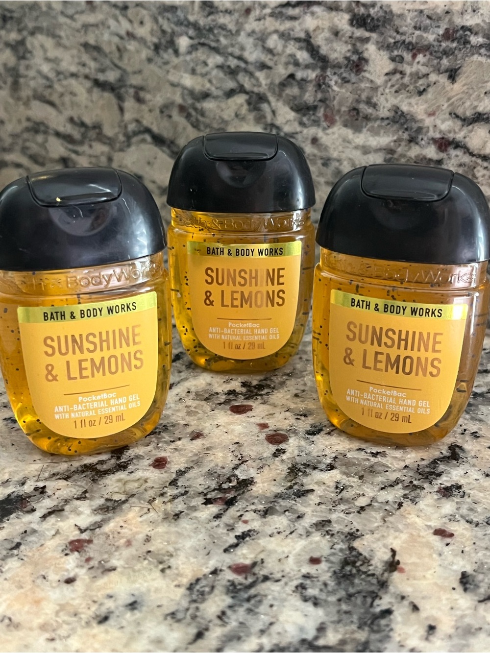 Bath & Body Works Sunshine & Lemons Antibacterial Hand Gel - Brand New 3 Pack